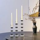DecorBites™ Geometric Glass Candle Holder Block Design Home Decor Accessory