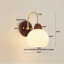 DecorBites™ Iron White Glass LED Wall Lamp Sconce Pull Chain Switch Nordic Modern Stair Light