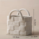 DecorBites™ Handwoven Ceramic Vase: Decorative Flower Pot for Home Décor and Floral Arrangement