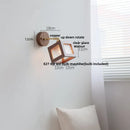 DecorBites™ LED Wall Lamp Sconce Walnut Wood Clear Glass Rotate Dining Room Mirror Light