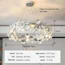 DecorBites™ Crystal Chandelier Chrome Ceiling Pendant Light Fixture for Modern Luxury Living Home Décor