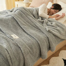 DecorBites™ Coral Fleece Blanket: Super Soft Single Size Sofa Cover for Office, Cozy Nap Blanket
