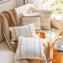 DecorBites™ Geometric Embroidery Cushion Cover with Tassel, Home Decor Pillowcase, Various Sizes