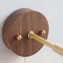 DecorBites™ LED Wall Lamp Sconce Walnut Wood Clear Glass Rotate Dining Room Mirror Light