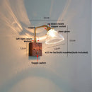 DecorBites™ Clear Glass LED Wall Lights Modern Wood Walnut Copper Stair Fixture