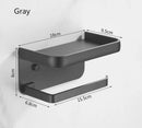 DecorBites™ Aluminum Black Tissue Holder with Phone Shelf - Toilet Paper Rack