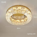 DecorBites™ Crystal Gold LED Ring Ceiling Light - Modern Luxury Home Lighting
