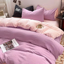 Lavender & black cotton bedding set bedroom soft duvet sheets