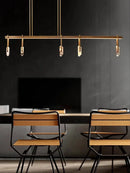 Modern bronze led crystal hanging lamp for living room