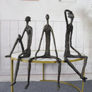 DecorBites™ Abstract Metal Human Sculpture Cast Iron Black Person Desktop Ornament