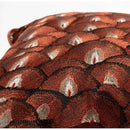 DecorBites™ Embroidered Geometry Pillow Case | Brick Red Retro Design | Sofa Cushion Cover