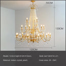 DecorBites™ Gold Crystal Pearl Chandelier LED Pendant Lights Luxe Living Room Decor