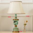 DecorBites™ Green Resin Table Lamp: Retro Bedside Lamp for Bedroom Décor
