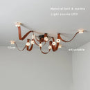 DecorBites™ Designer Belt Marble Pendant Lights: Luxury Dimmable Fixture for Villa Duplex