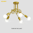 DecorBites™ Gold Black Sputnik Chandelier Pendant Light for Living Room Bedroom Farmhouse