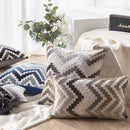 DecorBites™ Geometric Chenille Flocking Cushion Cover: Grey-Beige Home Decor Pillow Case