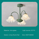 Modern green & white chandelier 8 glass globes living room light