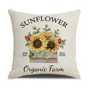 DecorBites™ Lavender Flower Linen Pillowcase for Sofa Car, Living Room Decor, Throw Pillow Case