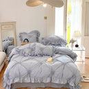 DecorBites™ Korean Princess Style Pure Cotton Bedding Set with Ruffles and Heart Pleat