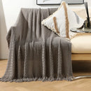 DecorBites™ Geometric Knit Sofa Blanket with Tassel - Dust-Proof Bedspread and Leisure Throw