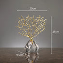 DecorBites™ Coral Crystal Tree Glass Vase Metal Frame Resin Ocean Figurines, Home Decor
