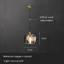 DecorBites™ Crystal Copper Pendant Lights Gold Home Decor Glass Hanging Lamp