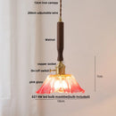 DecorBites™ Ceramic Walnut Wood Pendant Light Fixture - Adjustable LED Lamparas for Study Aisle