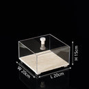 Acrylic Display Case on Travertine Base by DecorBites™ for Collectibles, Figurines, Desserts