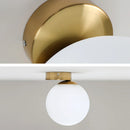 DecorBites™ Glass Round Ceiling Lamp Brass Metal Lights for Hallway and Aisle