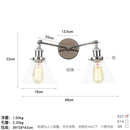 DecorBites™ 2 Head LED Wall Lamps Iron Glass Bedroom Stair Light Fixtures