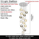 DecorBites™ Crystal LED Chandelier for Living Room Staircase Kitchen Island Light