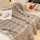 DecorBites™ Cozy Faux Rabbit Plush Blanket, Nordic Style, Thick & Warm, Super Soft Nap Shawl