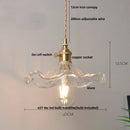 DecorBites™ Clear Glass LED Pendant Light Fixture Modern Copper Knob Switch Hang Lamp