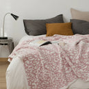 DecorBites™ Cozy Leopard Print Knitted Blanket - Winter Faux Fur Microfiber Throw
