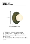 DecorBites™ Green Marble LED Wall Lamp for Luxury Living Room Decor