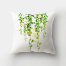 DecorBites™ Deer Animal Short Plush Pillowcase with Natural Leaves and Flowers
