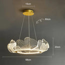 DecorBites™ LED Lotus Leaf Ceiling Chandeliers Modern Living Dining Room Pendant Light Fixtures