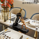 DecorBites™ Hercules Figurines Wine Rack: Modern Resin Desktop Organizer & Book Stand