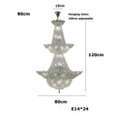 DecorBites™ K9 Crystal Gold Ceiling Chandelier - Trendy Chrome Lighting