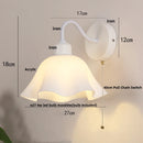 DecorBites™ Glass Iron LED Wall Sconce Pull Chain Switch Stair Light Fixture for Bedroom