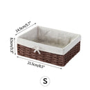 Breakfast Woven Storage Basket Picnic Basket Laundry Box Home Sundries Organizer Fruit Flower Storage Baskets Desktop Container