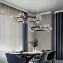 DecorBites™ Clear Glass LED Chandelier: Modern Nordic Hall Parlor Lighting Fixture