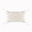 DecorBites™ Cotton Tassels White Cushion Covers 45x45/30x50cm - Square Geometry Pillowcase