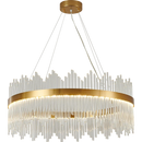 DecorBites™ Crystal Rod Round Chandelier: Modern Nordic Light for Living Room, Bedroom, Dining Room, Kitchen