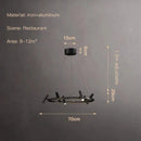 DecorBites™ Black LED Spot Chandelier: Modern Minimalist Rotatable Hanging Lamp for Home Decor