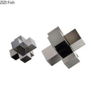 DecorBites™ Cross Crystal Geometric Glass Sculpture Desk Decoration Frosted Square Statue