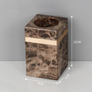 DecorBites™ Emperador Dark Marble Bathroom Set: Toothbrush Holder, Soap Dispenser, Luxury Accessories