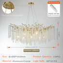 DecorBites™ Crystal Metal Chandelier: Elegant Luxury Hanging Lamp for Home Hotel Decor