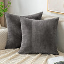 DecorBites™ Corduroy Striped Throw Pillow Covers - Soft Decorative Cushion Cases