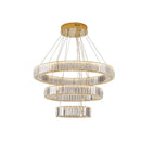 DecorBites™ Crystal Circle LED Chandelier: Nordic Modern Stairs Pendant Lighting with Dimmable LED for Living Room
